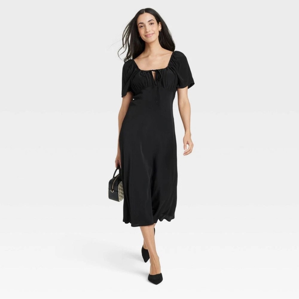 Women's Midi Sundress - A New Day Black XL - Picture 2 of 4